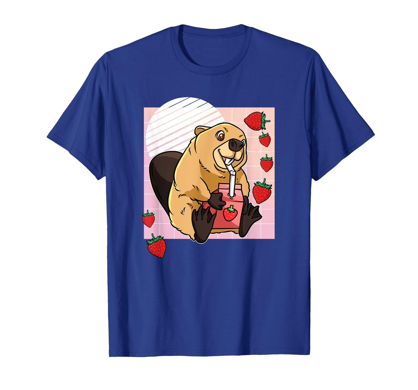 Kawaii Beaver Strawberry Milk 90's Vaporwave T-Shirt