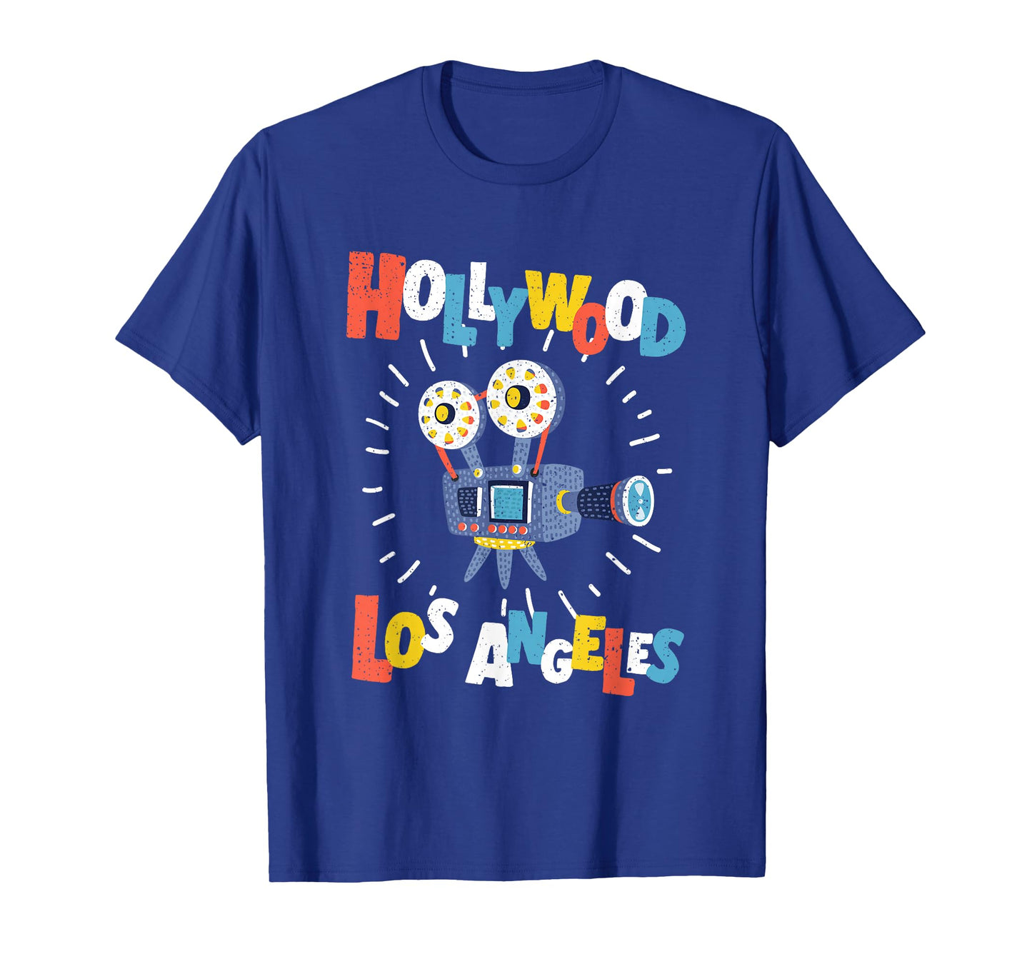 Colorful Los Angeles California Retro Cinema Cartoon Camera T-Shirt