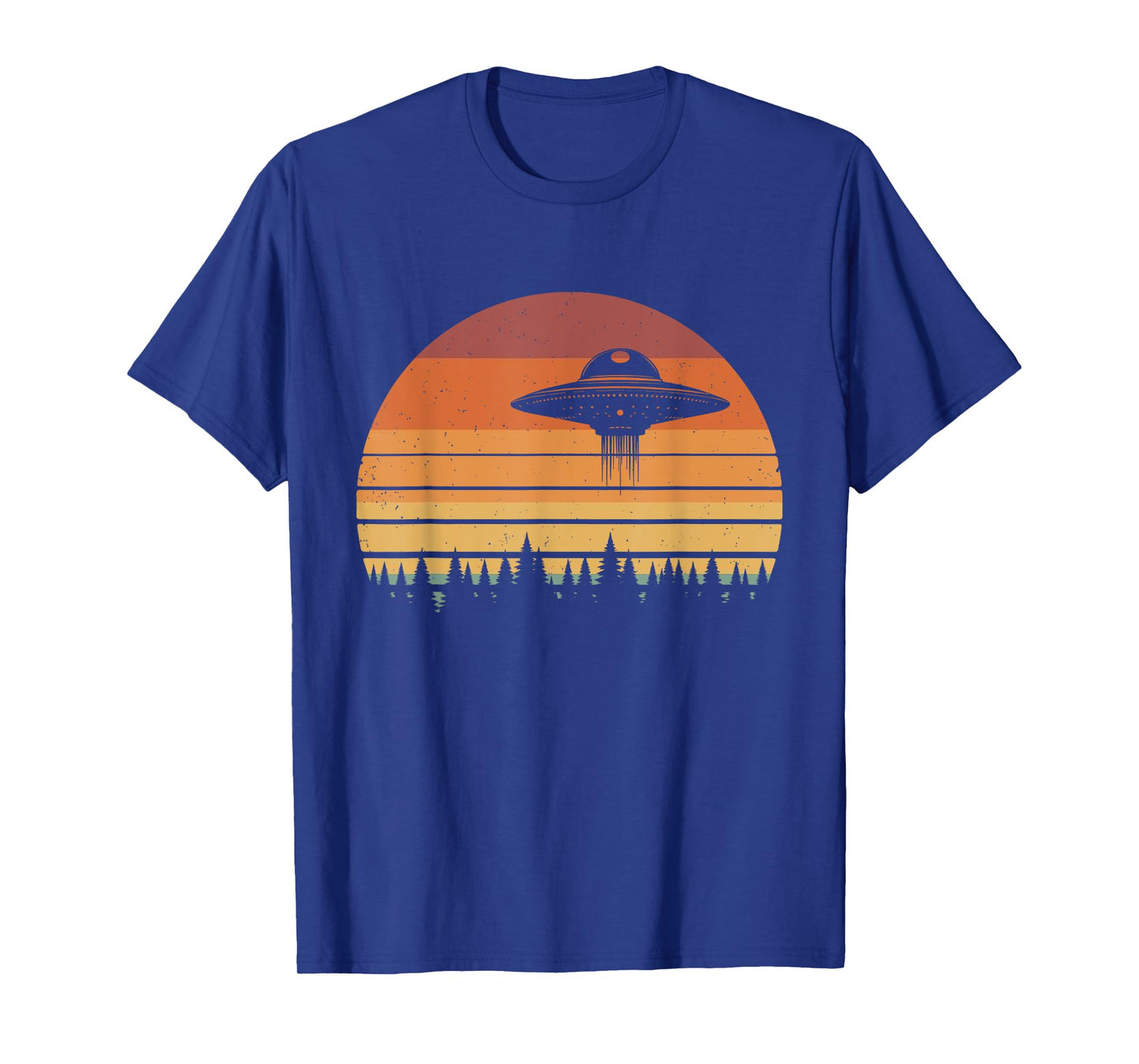 UFO Abduction Moon Day Retro Alien Spaceship Sci-fi T-Shirt