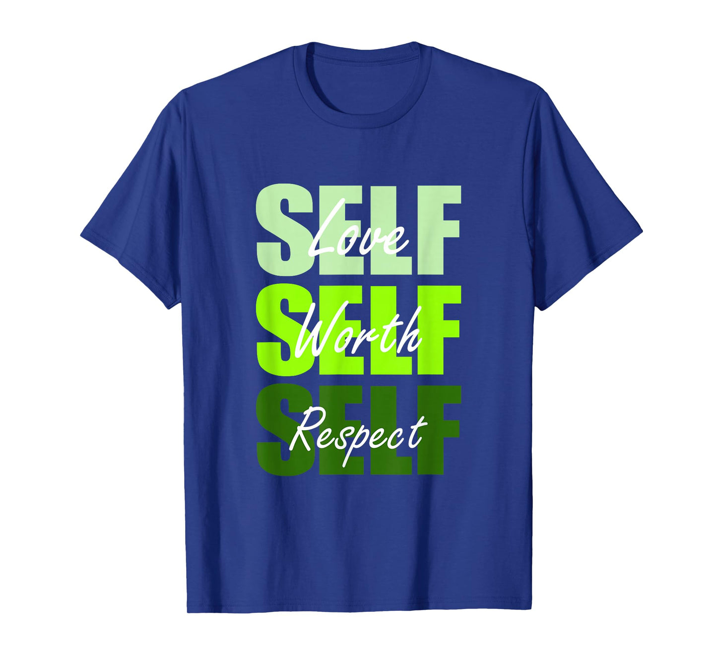 Green Self-ish X 3 Green Color Graphic T-Shirt