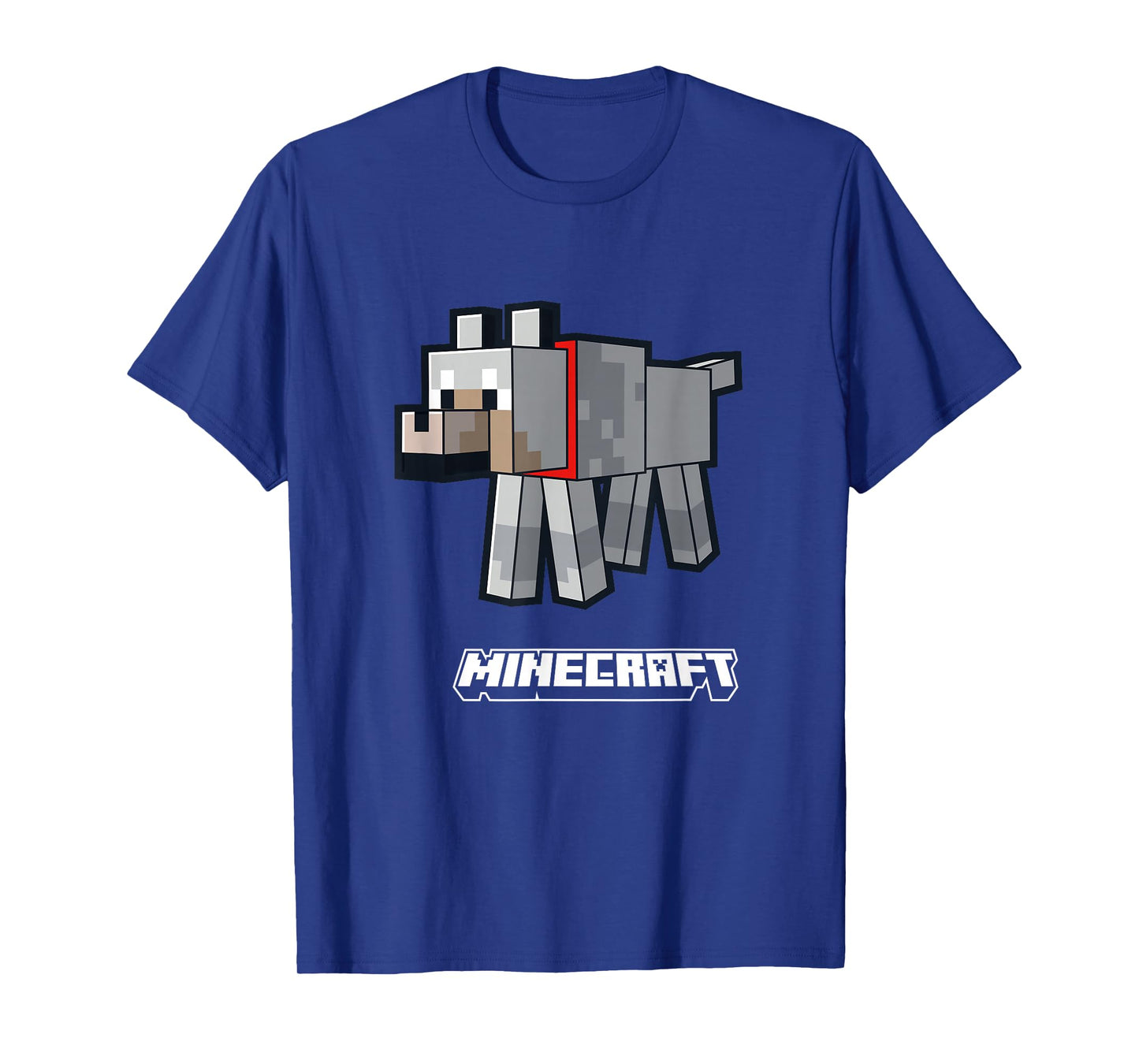 Minecraft Loyal Wolf Pet with Collar and Logo T-Shirt