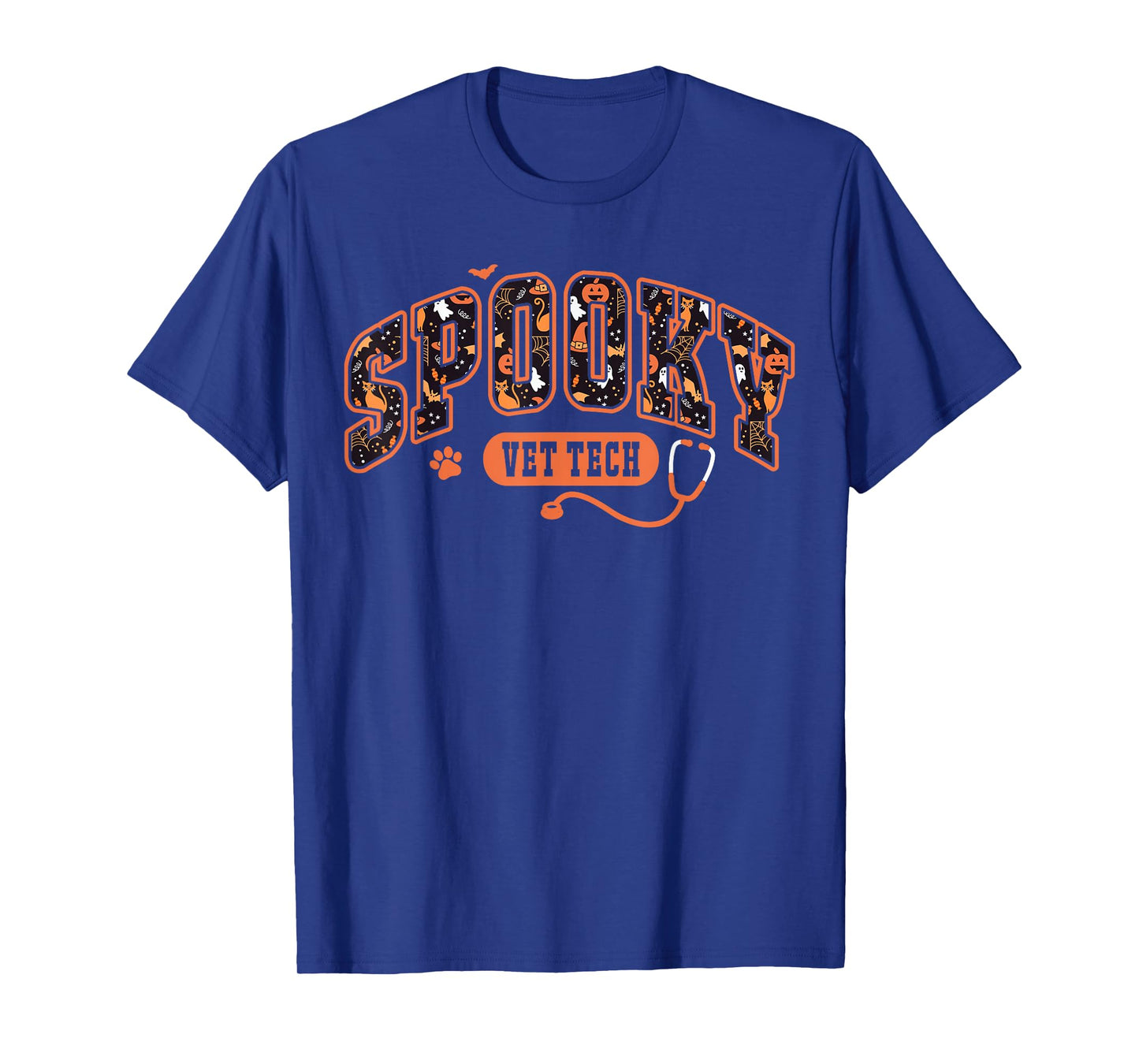Spooky Vet Tech Veterinarian Halloween Veterinary Dog Paw T-Shirt