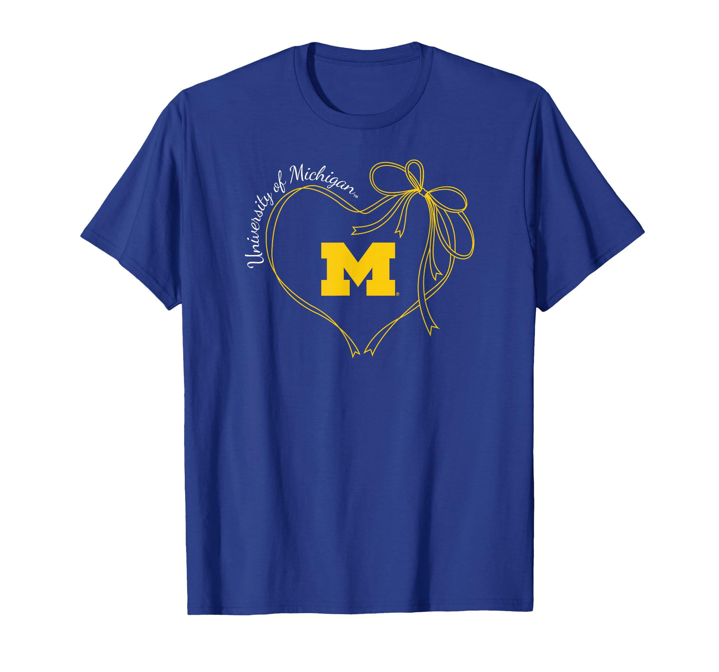 Michigan Wolverines Bow Heart Navy Officially Licensed T-Shirt