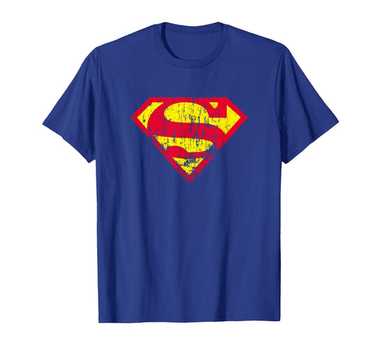 Superman Classic Logo Distressed T Shirt T-Shirt