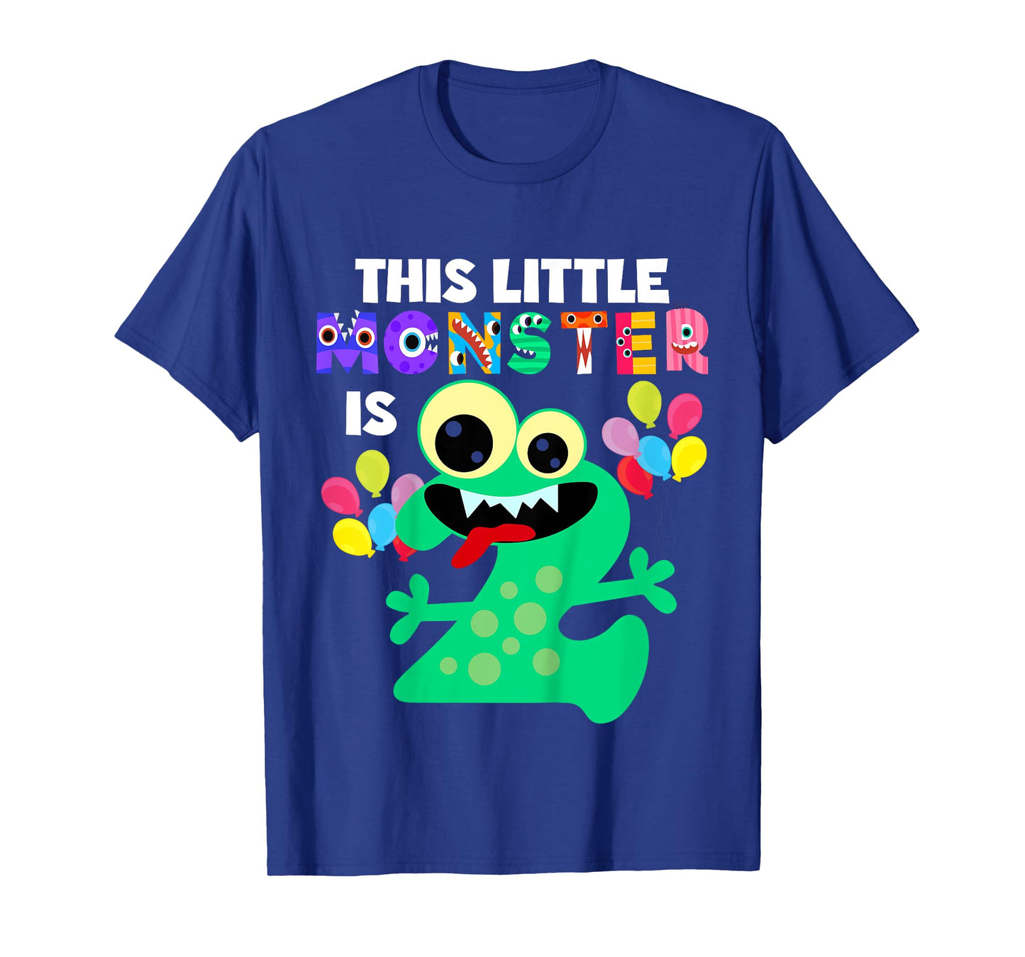 This Little Monster is 2 Two Years 2nd Birthday Party Aliens T-Shirt
