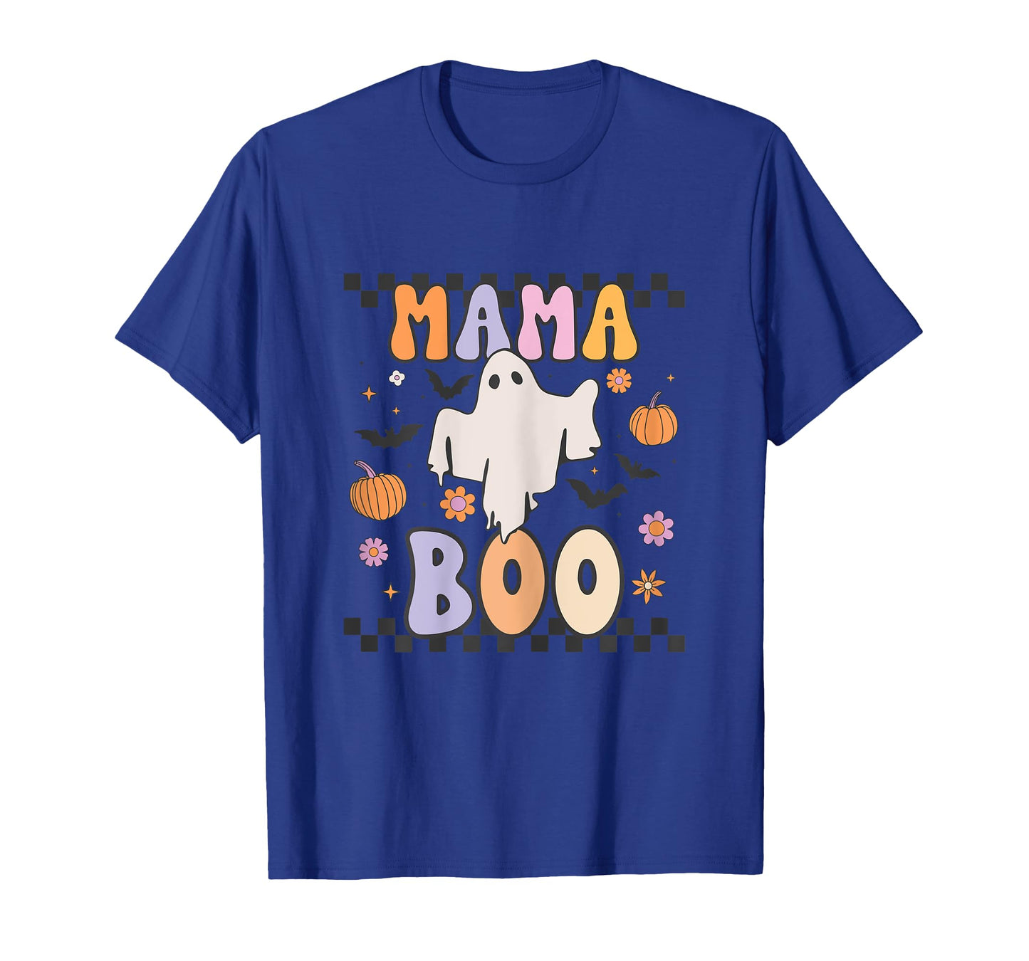 Mama Boo Cute Retro Groovy Ghost Halloween Family Matching T-Shirt