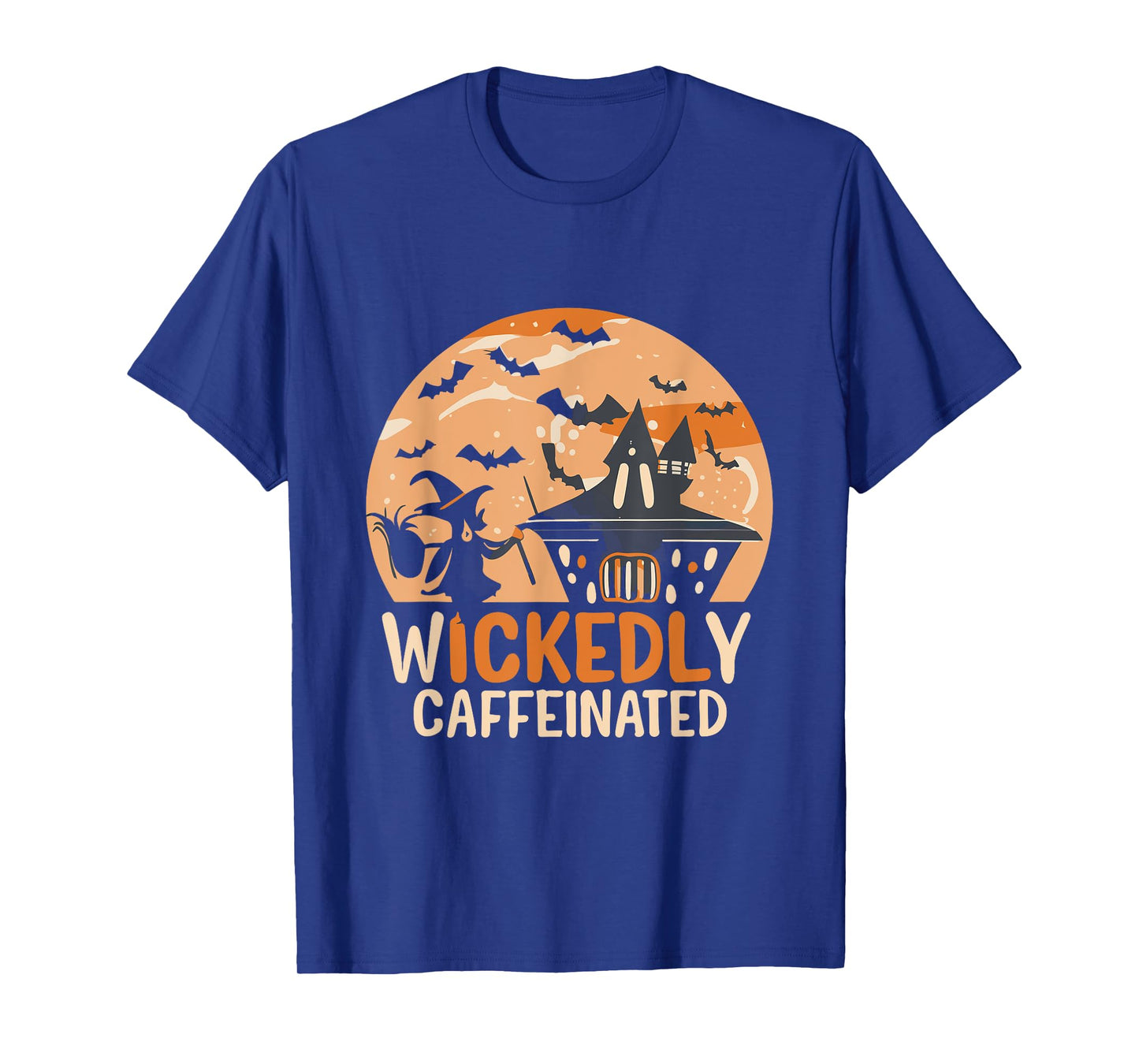 wickedly caffeinated Halloween witch with broom T-Shirt