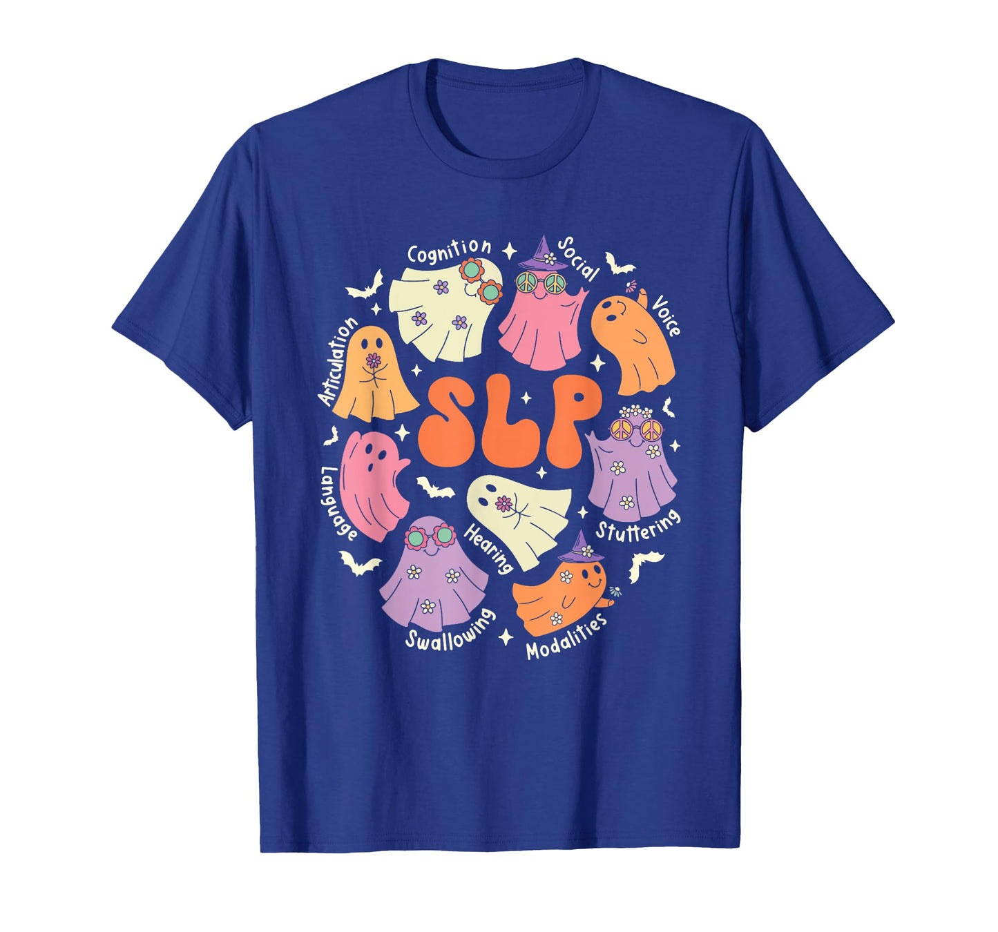 Cute Ghost Friends Halloween AAC SLP Squad Speech Language T-Shirt
