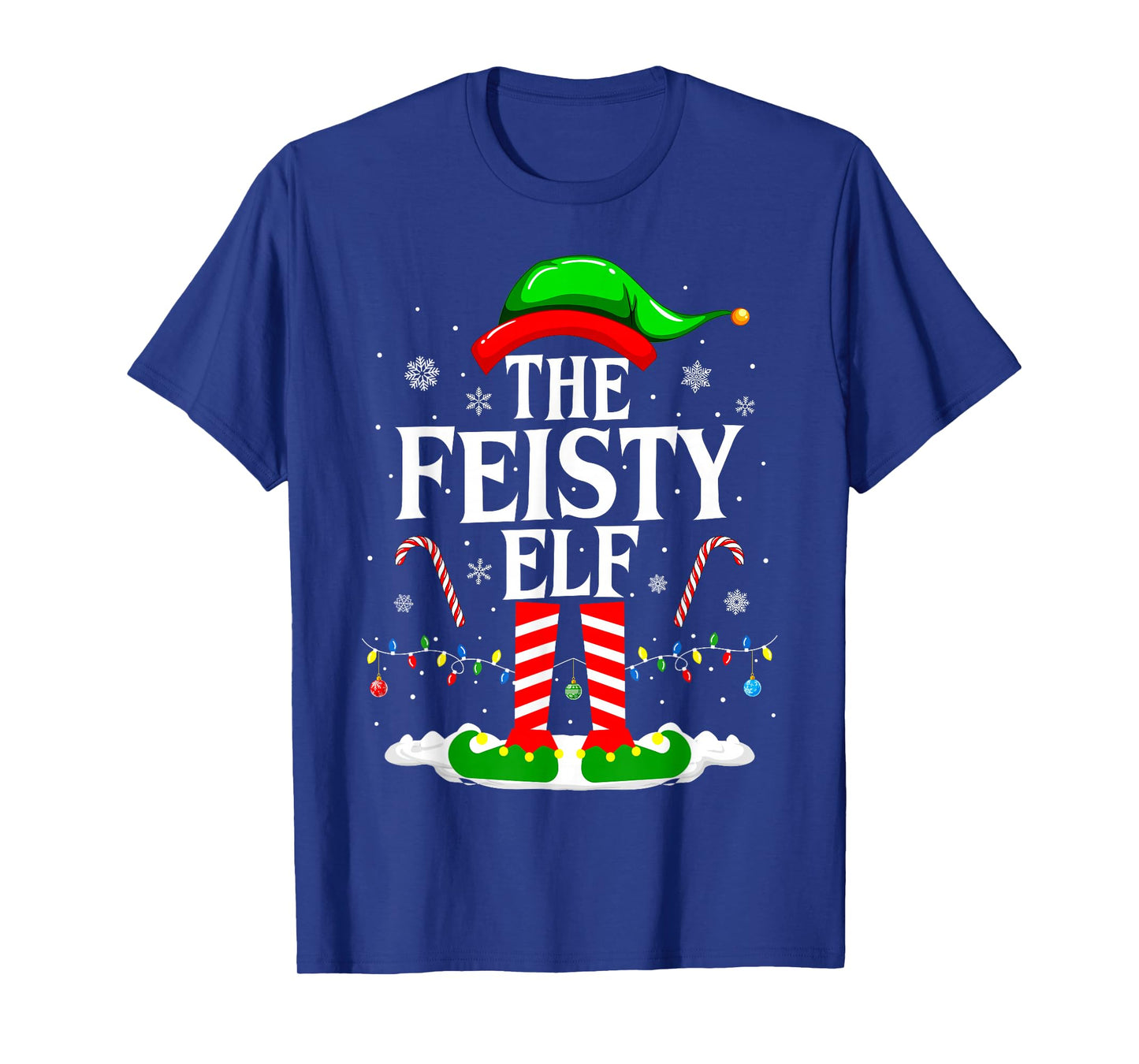 The Feisty Elf Xmas Funny Matching Family Group Christmas T-Shirt