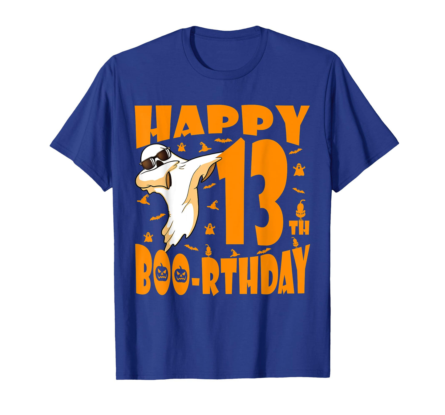 Dabbing Ghost Happy Birthday 13th Happy Boo-rthday Pumpkin T-Shirt