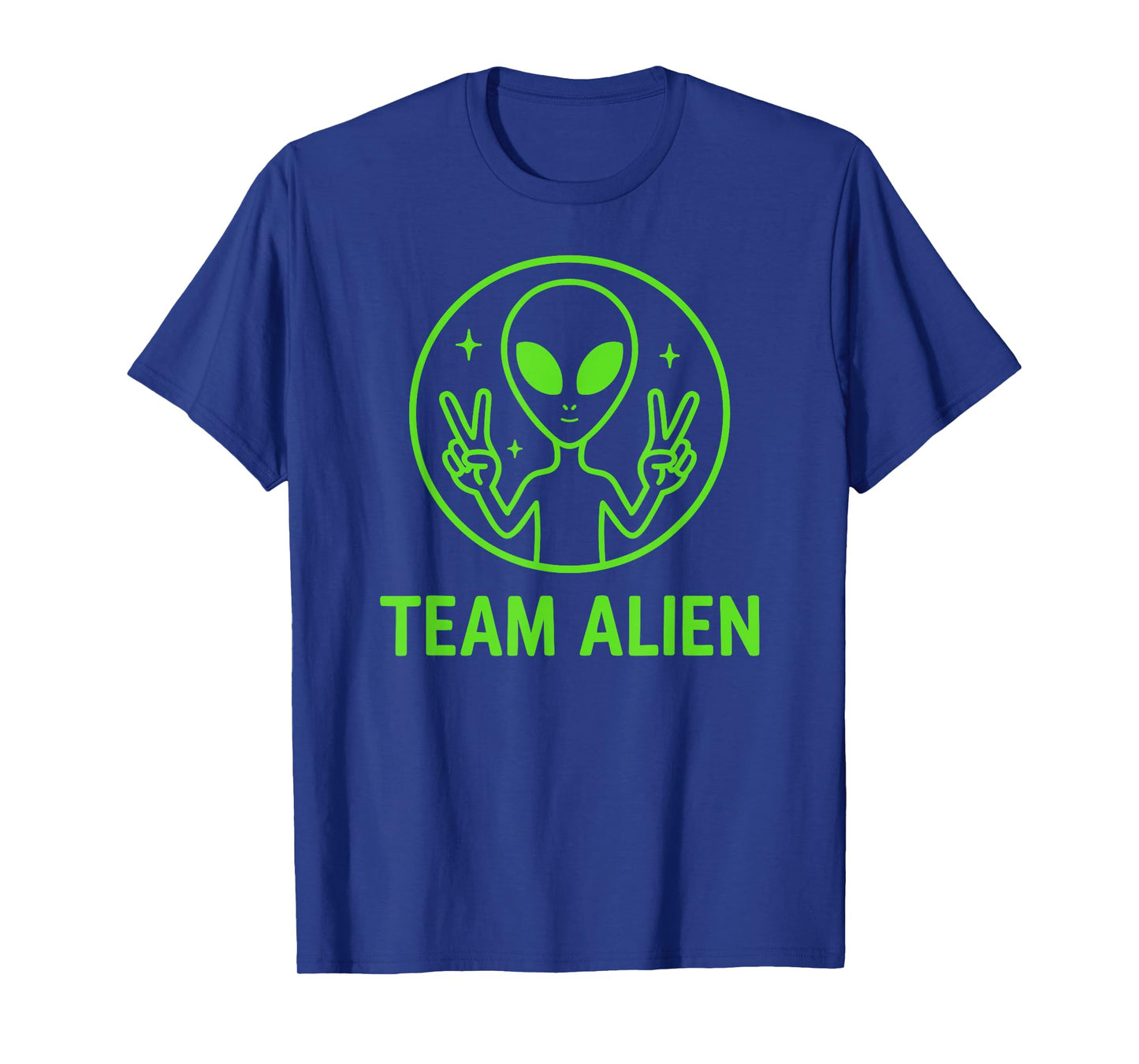 Team Alien – Funny Green Extraterrestrial Peace Sign Cartoon T-Shirt