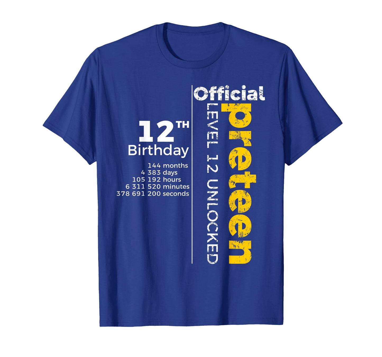 12th Birthday - Official Preteen Level 12 Unlocked Funny T-Shirt
