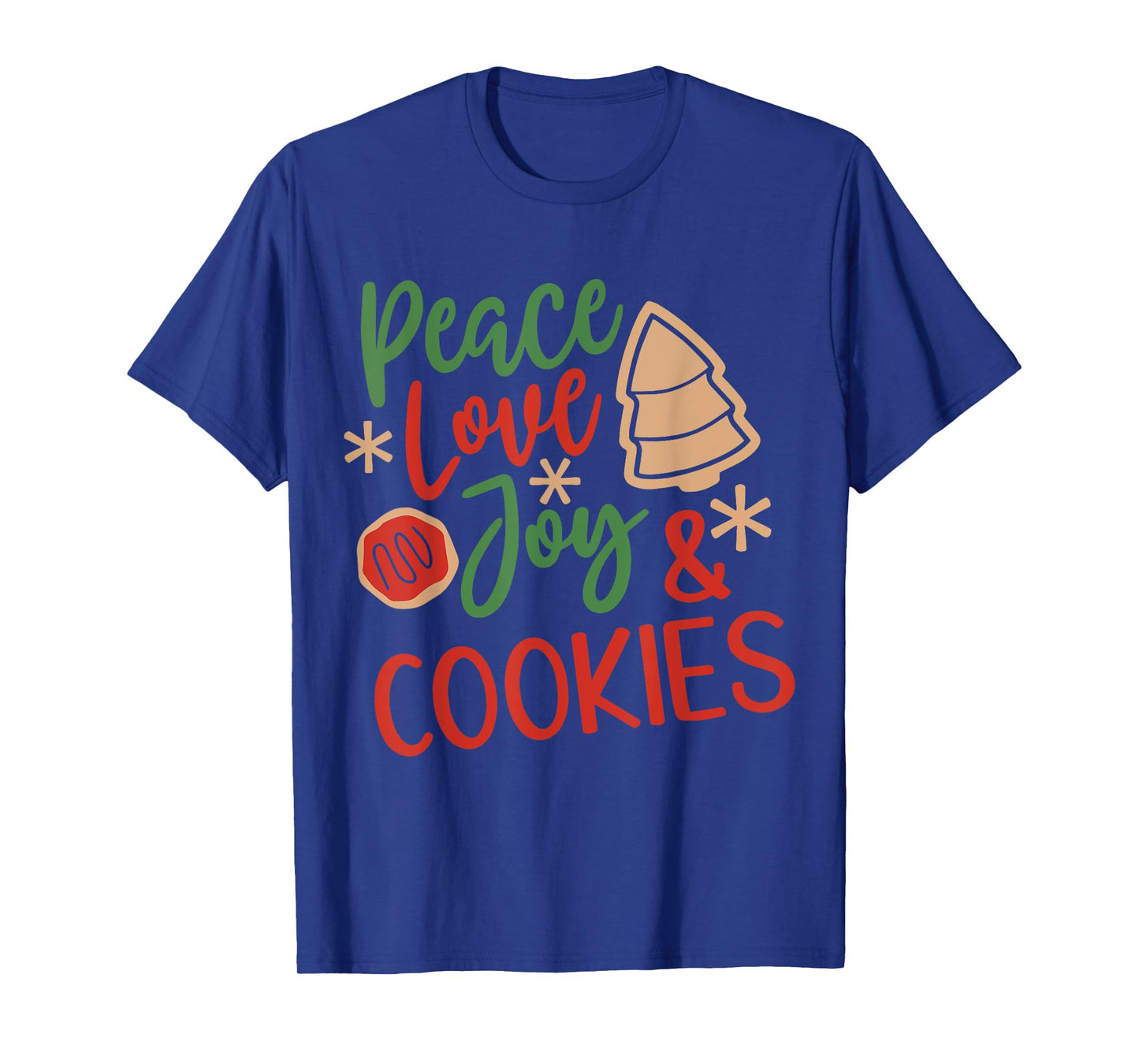 Peace Love Joy and Cookies Matching Family Christmas Pajamas T-Shirt
