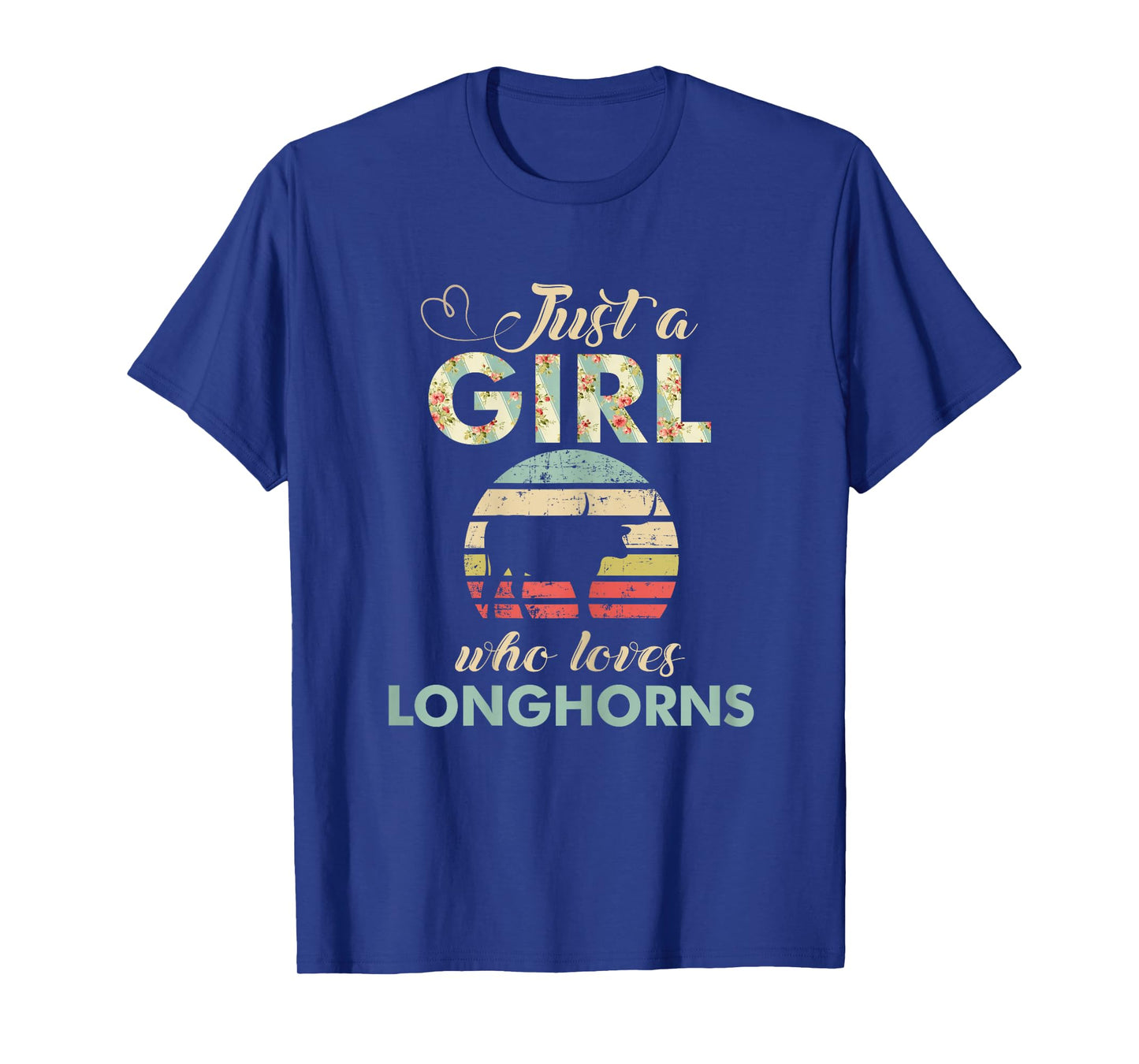 Just a Girl Who Loves Longhorns Retro Texas Longhorn T-Shirt