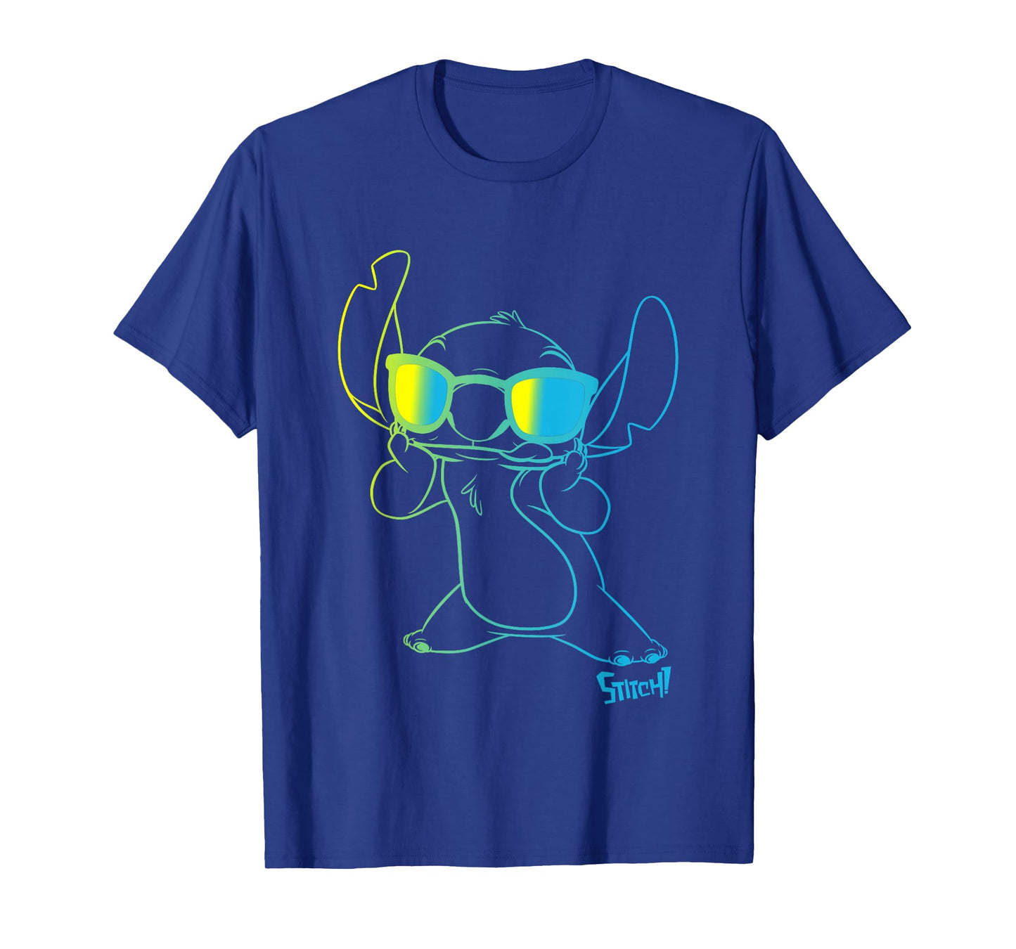 Disney Lilo & Stitch Cool Stitch Neon Outline Chest Portrait T-Shirt