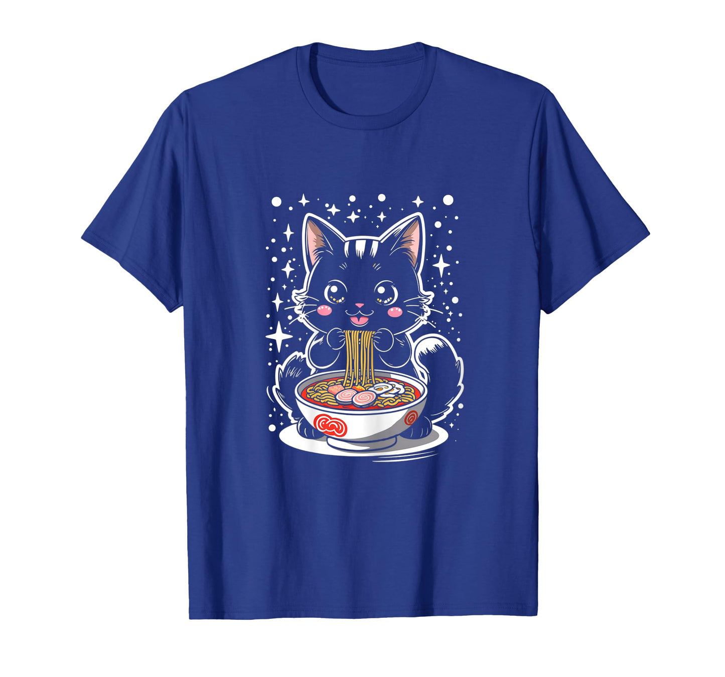 Kawaii Cat Eating Ramen Cat Japanese Funny Cat Anime Noodles T-Shirt