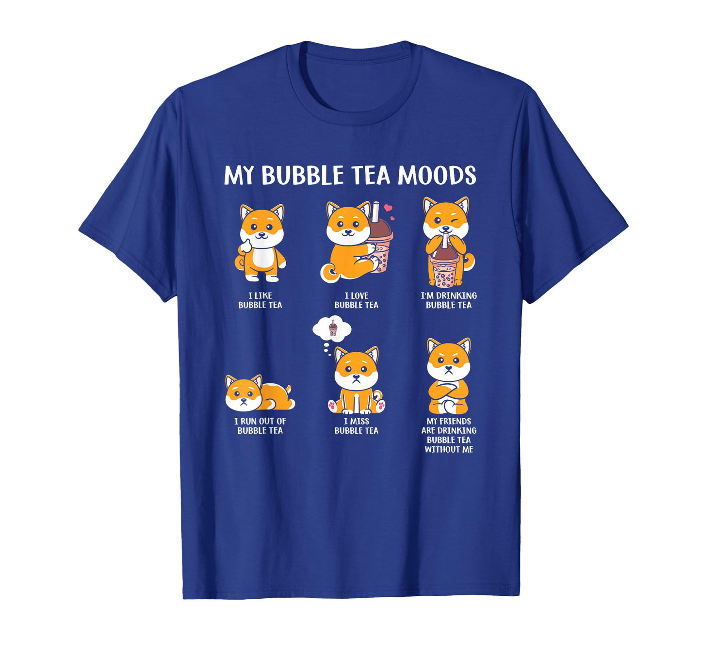 My Bubble Tea Moods Funny Kawaii Boba Tea Bubble Tea Fox T-Shirt