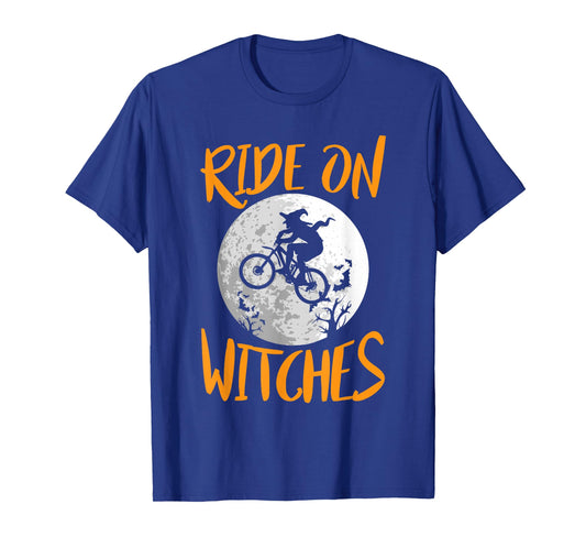 Funny Halloween Full Moon Ride On Witches Cycling Bike Shirt T-Shirt