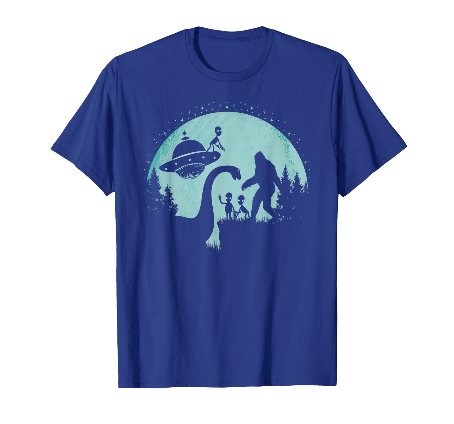 Bigfoot Loch Ness Monster Nessie Sasquatch UFOs Funny Aliens T-Shirt