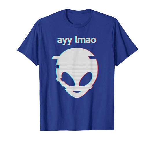 Vaporwave Ayy Lmao Meme Glitch art design Style Alien face T-Shirt
