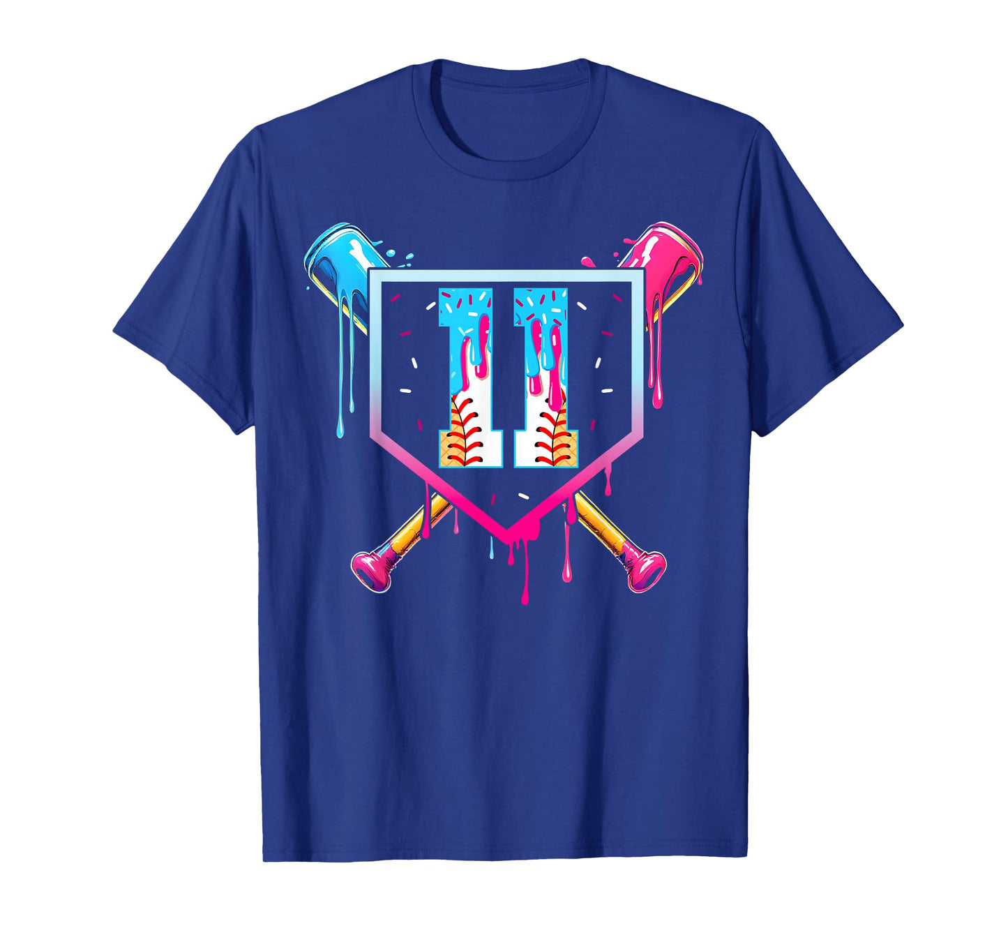 Baseball 11 Year Old Ice Cream Drip 11th Birthday Boy 11 T-Shirt