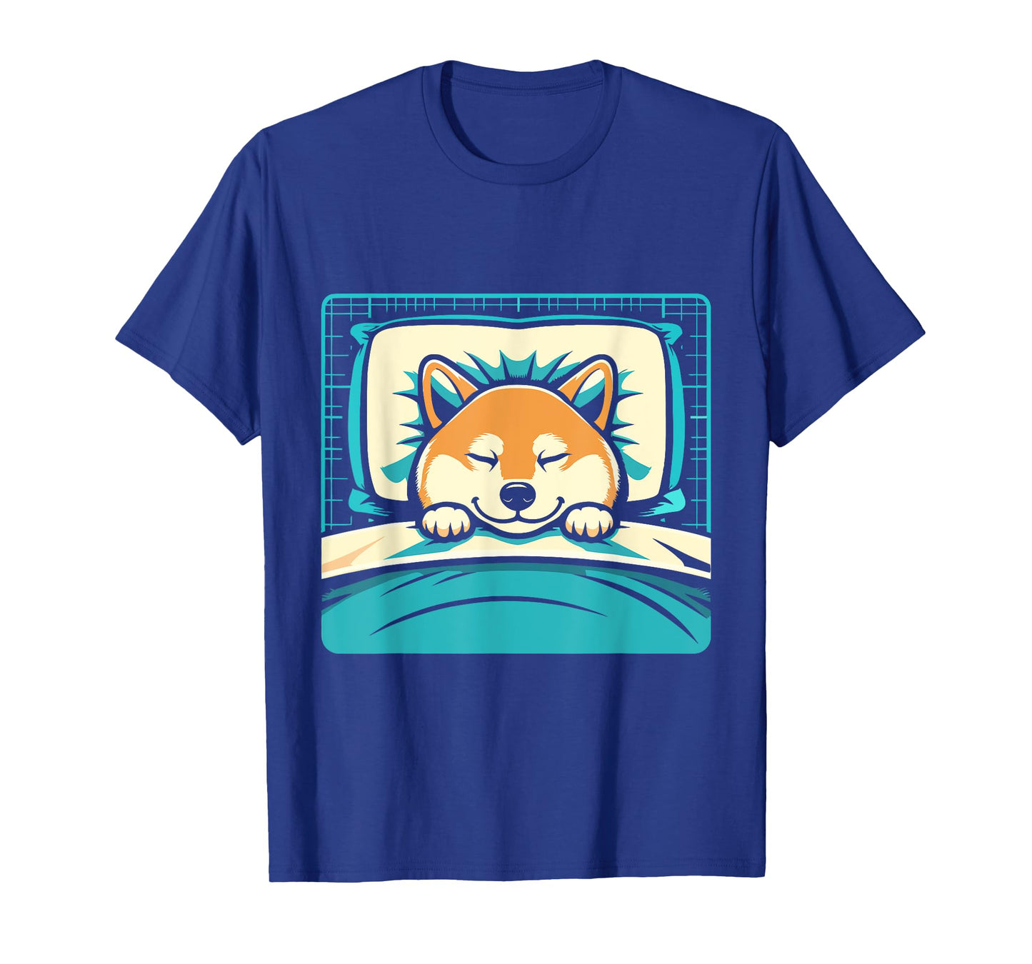 Funny Sleeping Shiba Inu Shirt Lazy Doge Napping Dog Lover Men Women Girls Kids T-Shirt