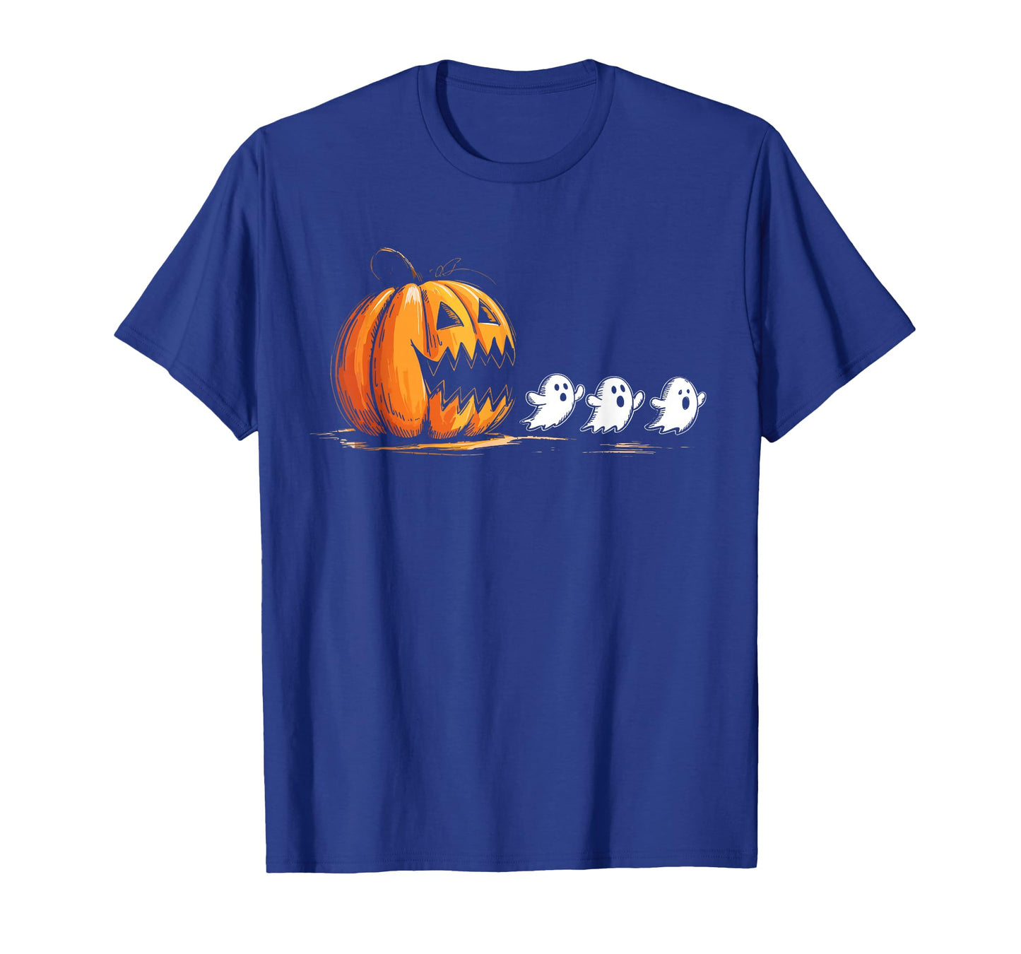 Halloween Gamer Pumpkin Eating Ghost Costume Men Boys Kids T-Shirt