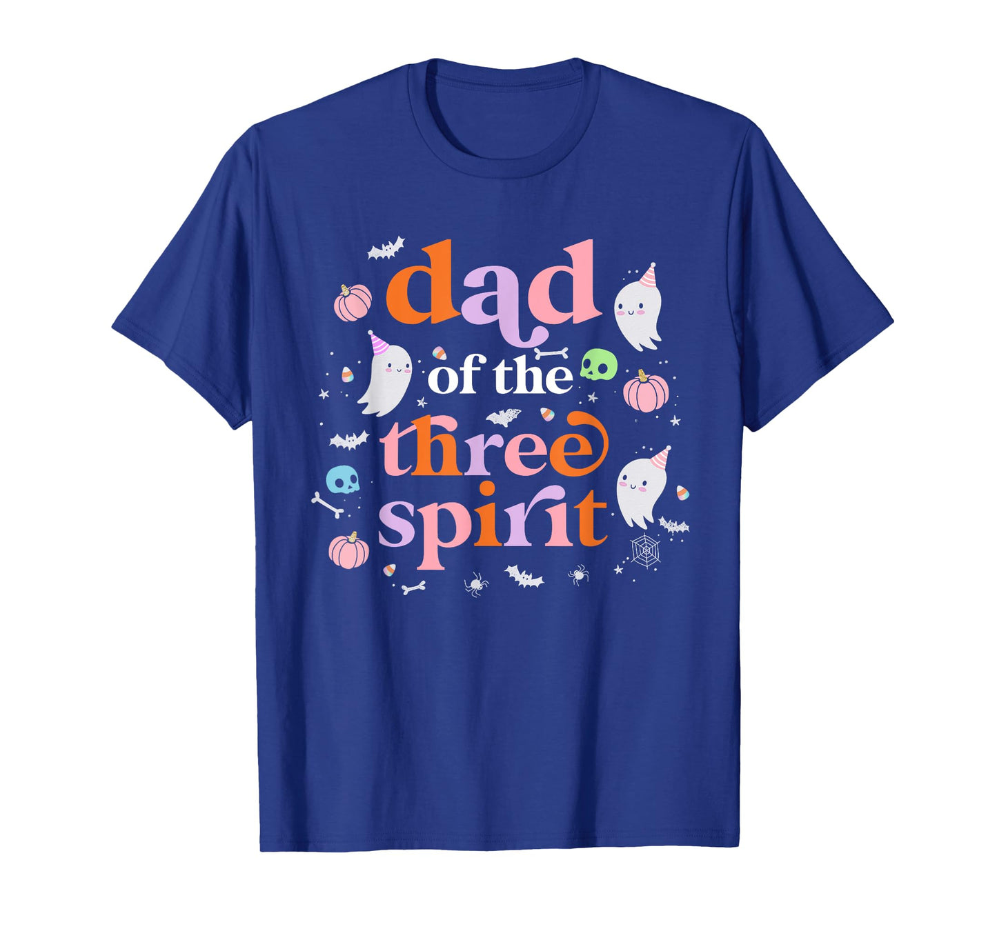 Mens Dad of The Three Spirit Halloween 3rd Bday Boy Ghost T-Shirt