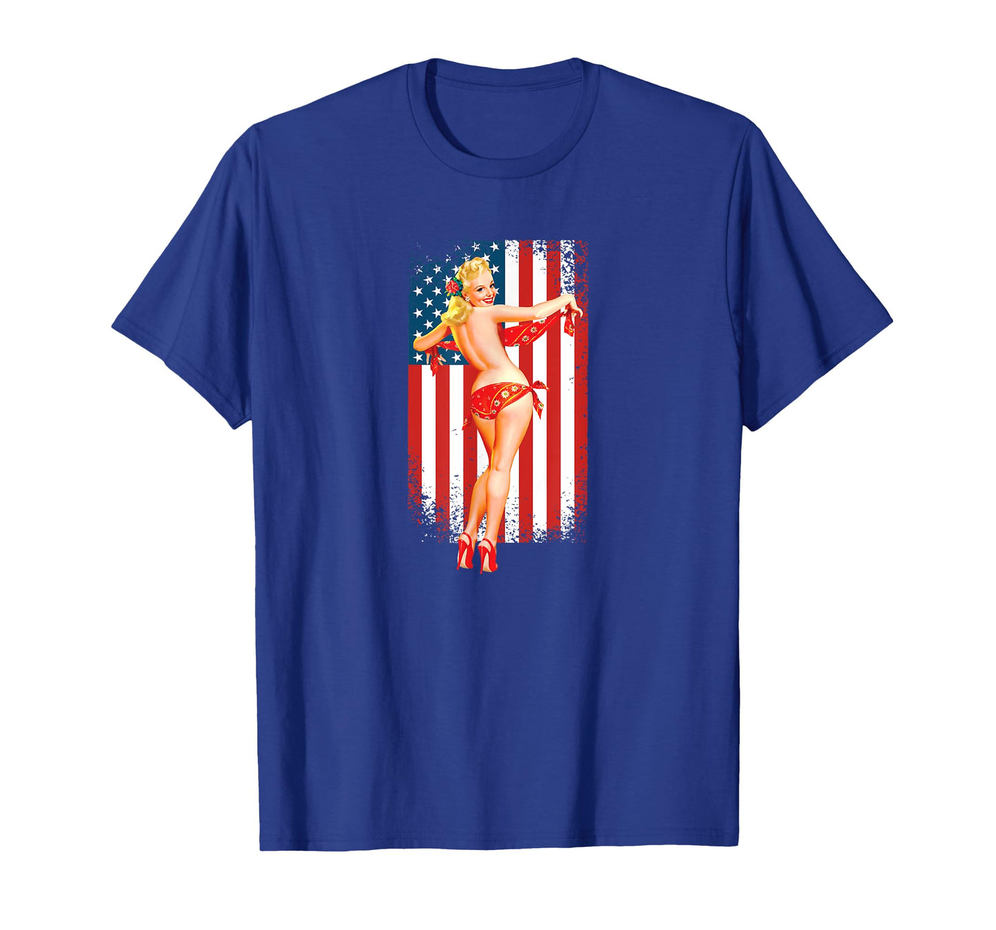 Patriotic Vintage Sexy Pinup Girl T-Shirt