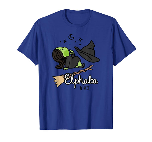 Wicked Logo Elphaba Daydreaming Playful Cartoon Style T-Shirt