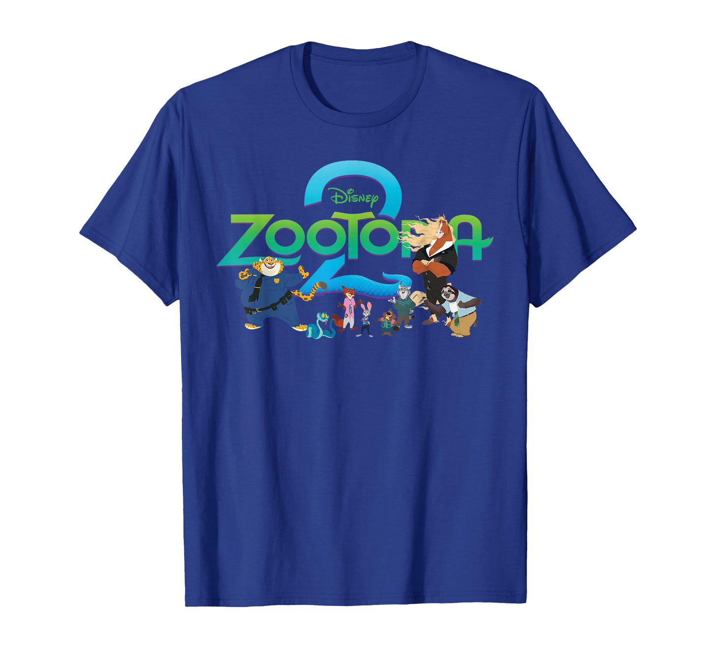 Disney Zootopia 2 Illustrated Characters and Logo T-Shirt