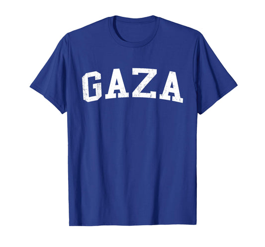 Vintage Gaza Palestine Distressed White Varsity T-Shirt