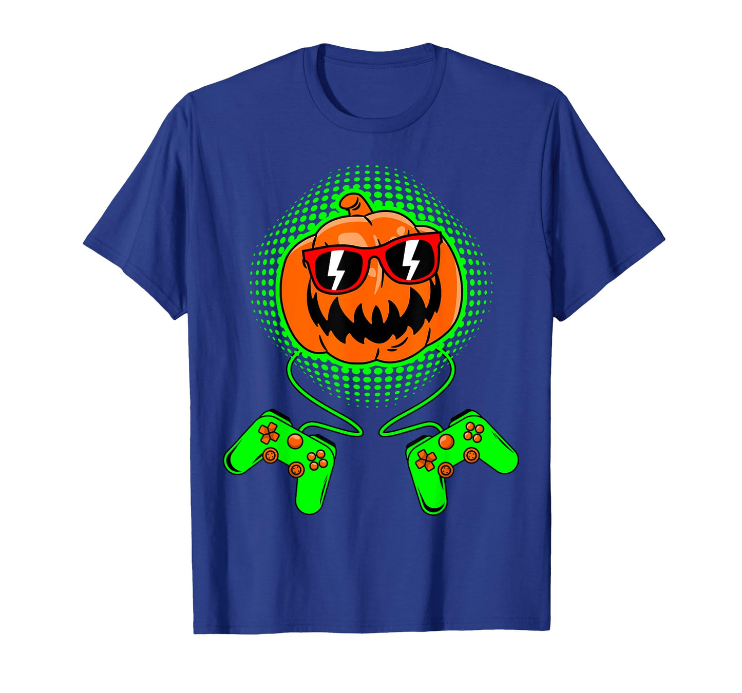 Boys Halloween Jack O Lantern Gamer Kids Men Halloween T-Shirt