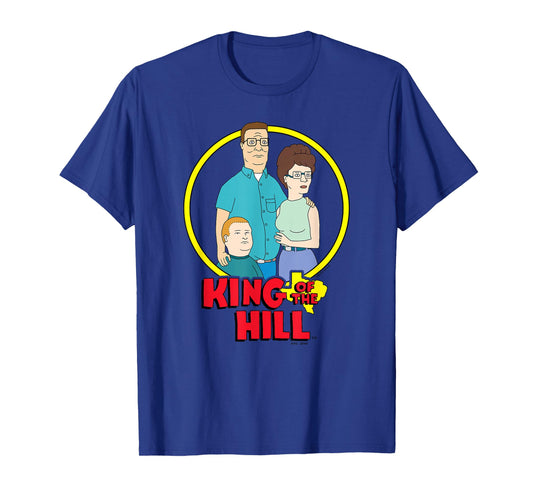 King of The Hill Retro Classic Family Portrait Circle Logo T-Shirt