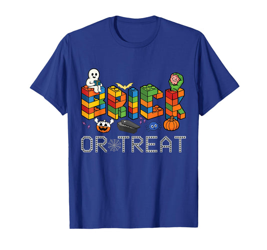Brick Or Treat Brick Master Builder Block Building Halloween T-Shirt