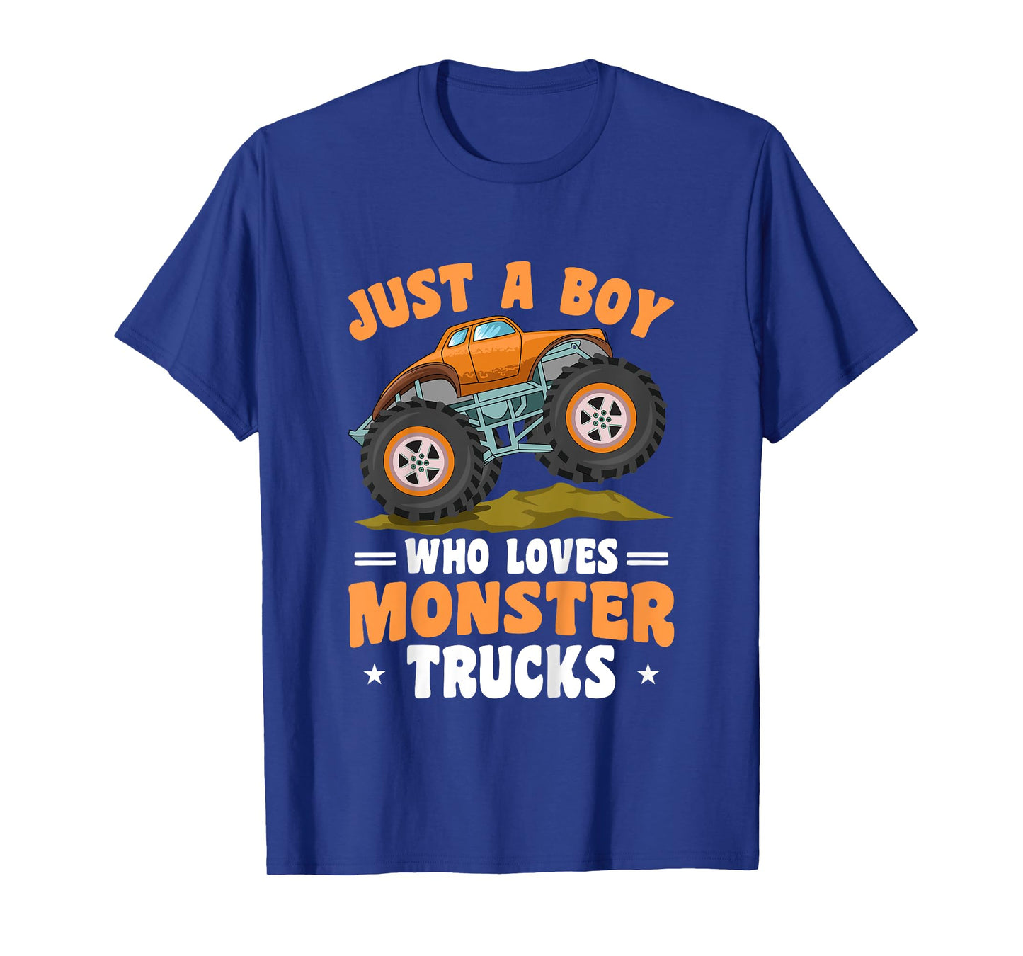Kids Toddler Just A Boy Who Loves Monster Trucks T-Shirt