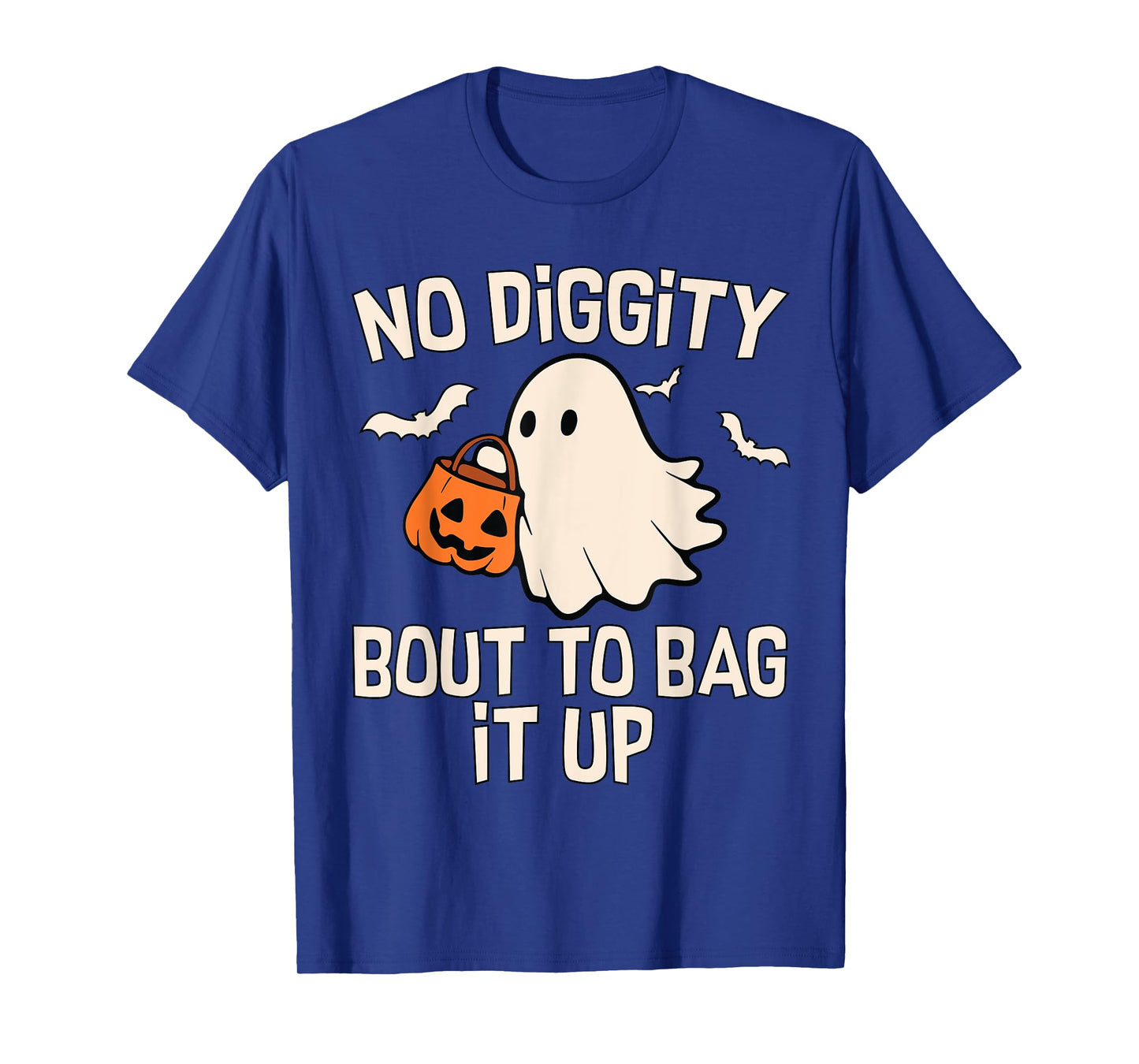 No Diggity Bout To Bag It Up Cute Ghost Halloween Kids Candy T-Shirt
