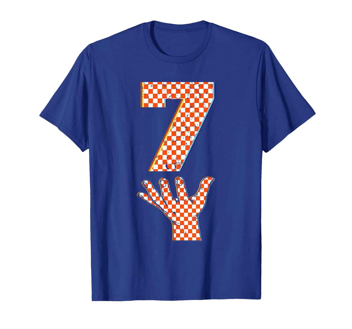Number 7 Matching 67 Meme Checkered Halloween Costume Kids T-Shirt