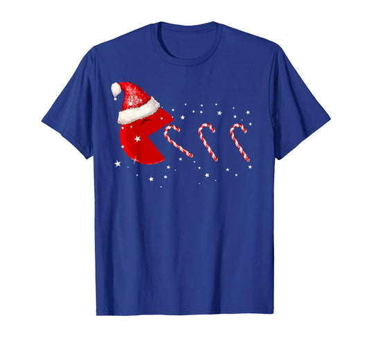 Funny Christmas Santa Hat Eating Candy Canes Christmas T-Shirt
