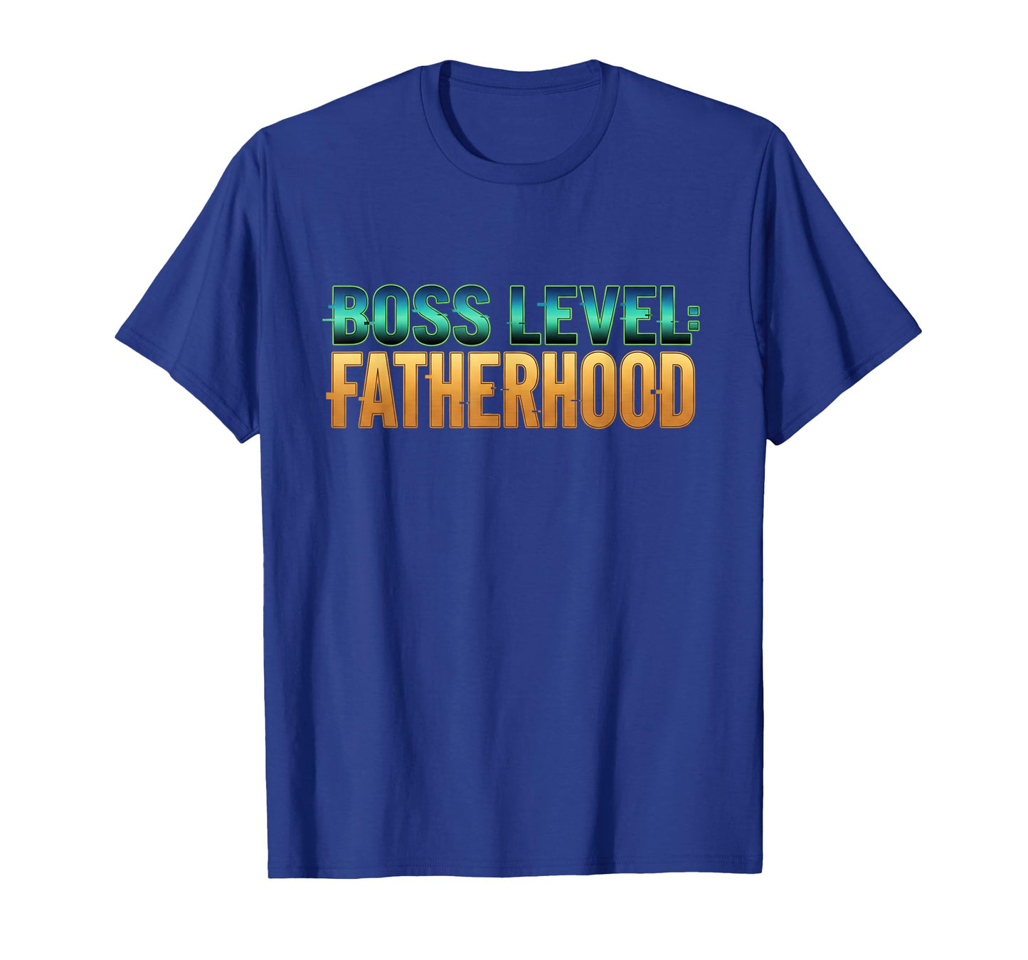 Gamer Dad Boss Level Fatherhood Funny Gaming Quote Design T-Shirt
