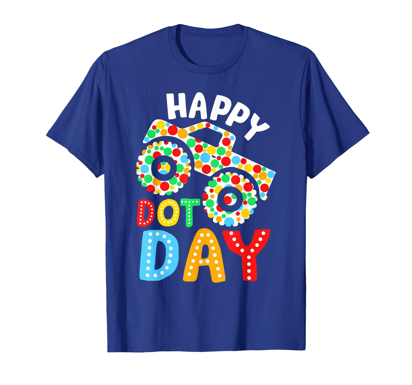 Happy Dot Day Monster Truck Polka Dotted Boys Kids T-Shirt