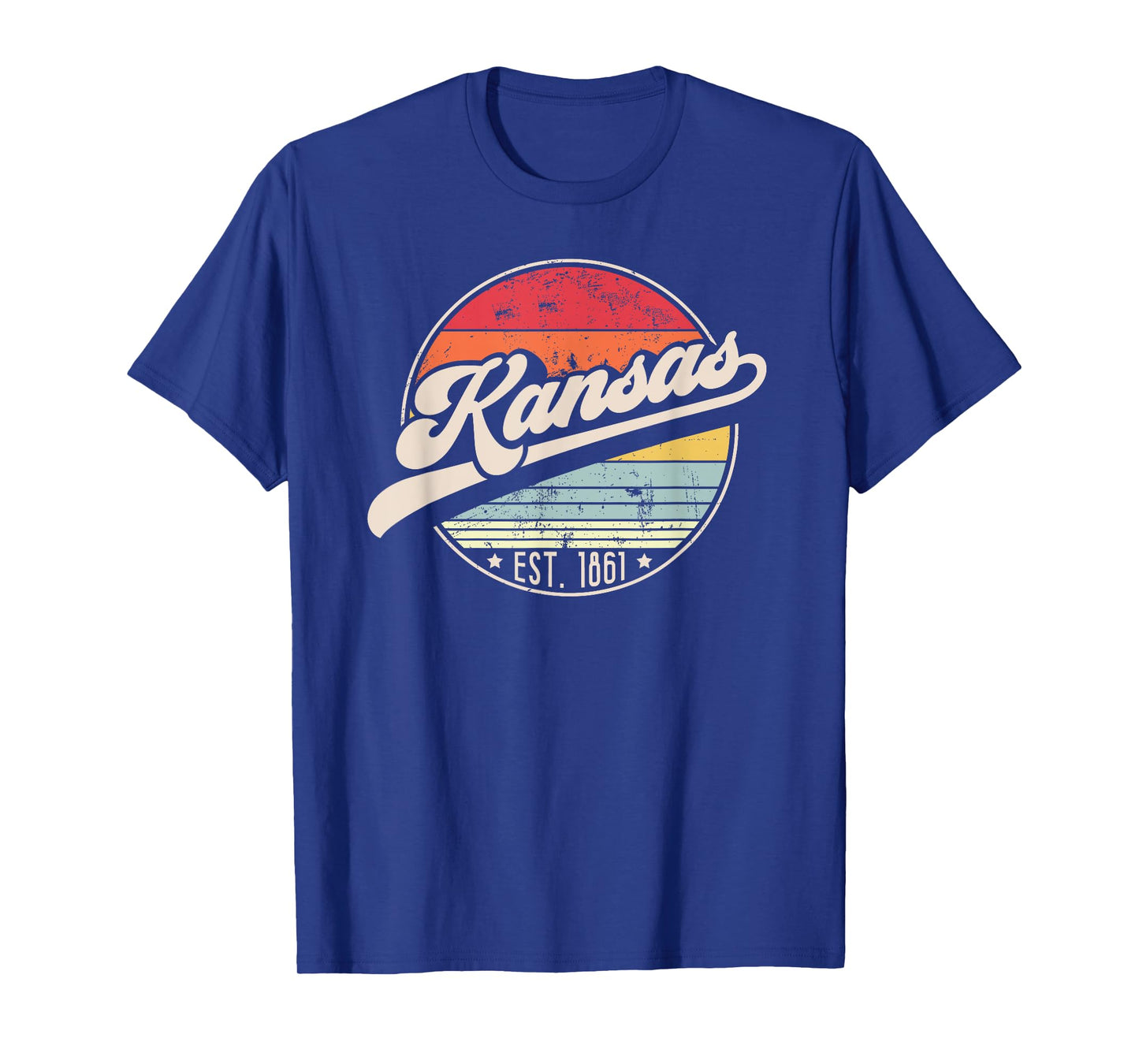 Retro Kansas Home State KS Cool 70s Style Sunset T-Shirt