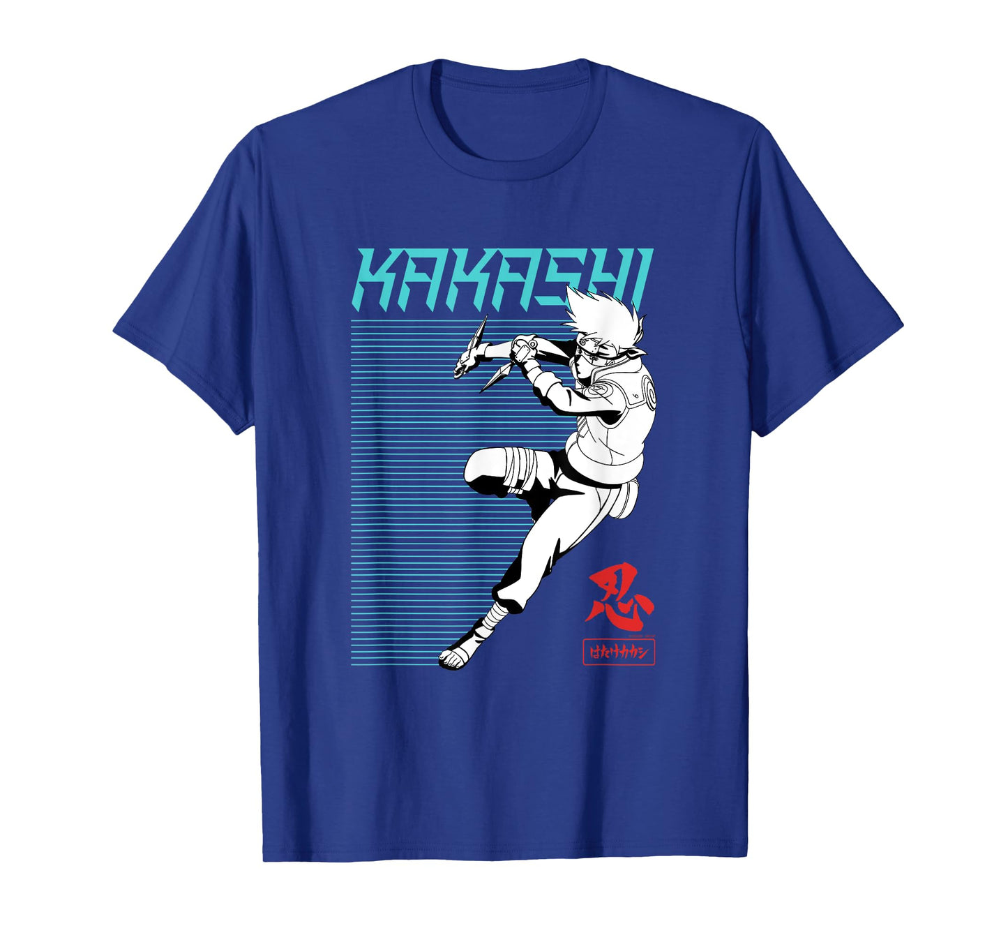 Naruto Shippuden Kakashi Outline Action Lines Anime T-Shirt