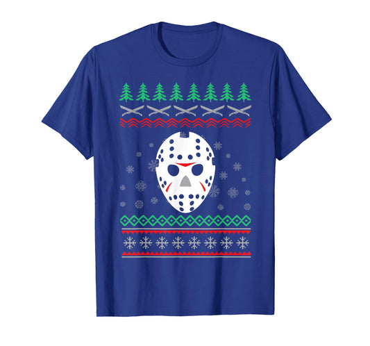 Jason Hockey Mask Ugly Christmas Holiday Festive T-Shirt