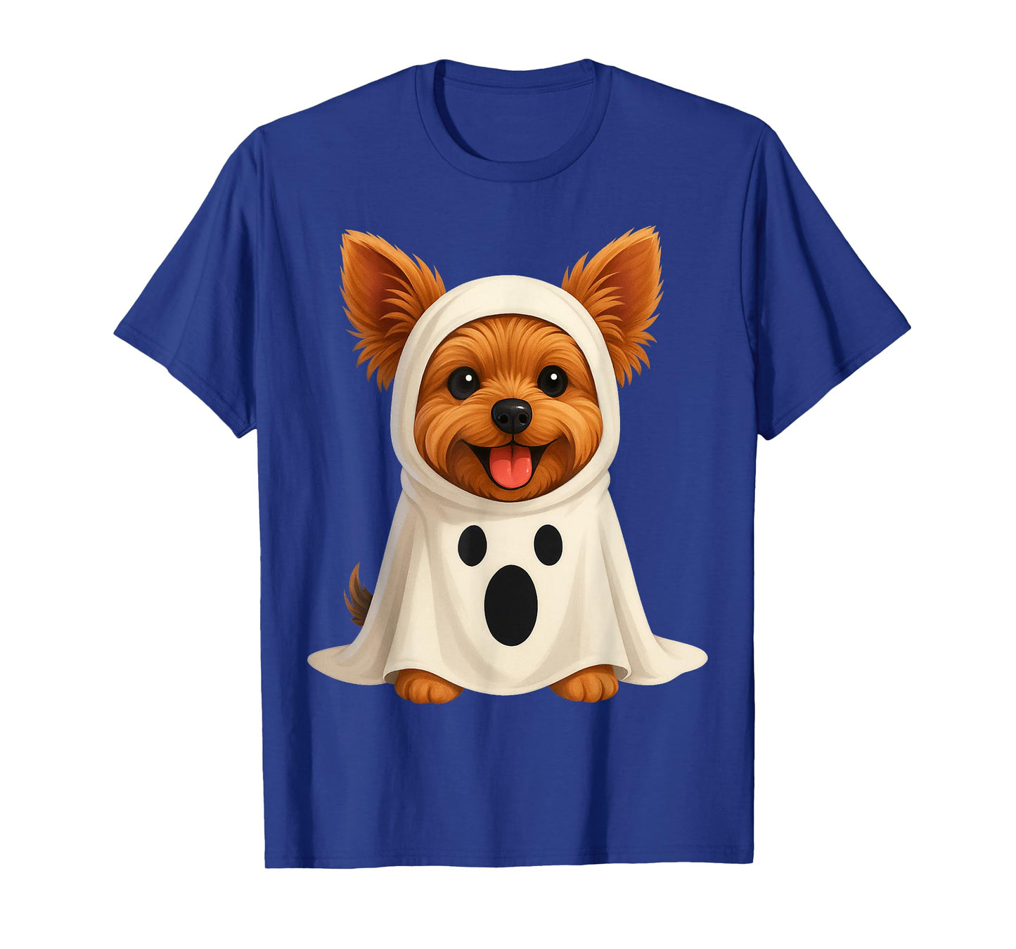 Cute Yorkie Ghost Halloween Costume Dog Art T-Shirt