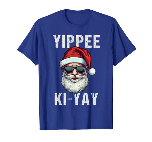 Funny Christmas Sweater Yippee-Ki-Yay Xmas T-Shirt, Unisex-Adults, Unisex-Kids, Black, Small, Short Sleeve, T-Shirt, Christmas, Funny Christmas Tees