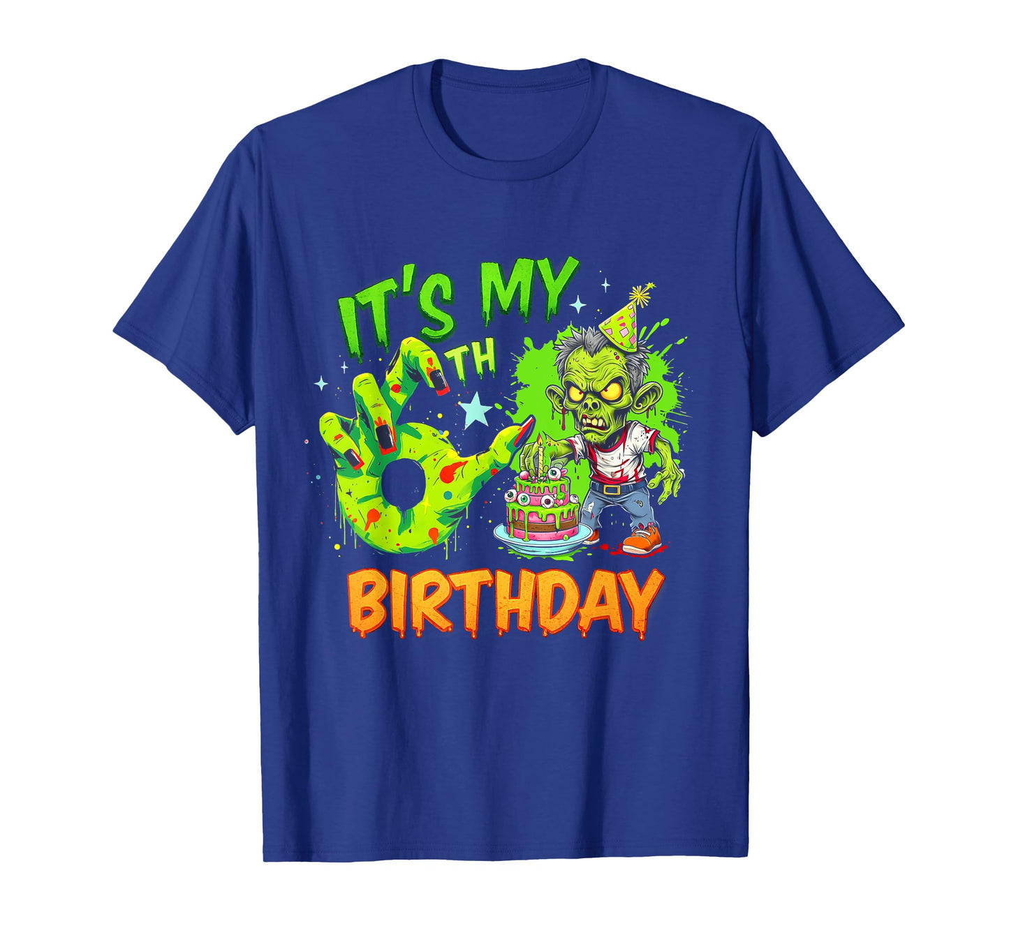 It's My 6Th Birthday Zombie Lover 6 Year Old Horror Bday T-Shirt
