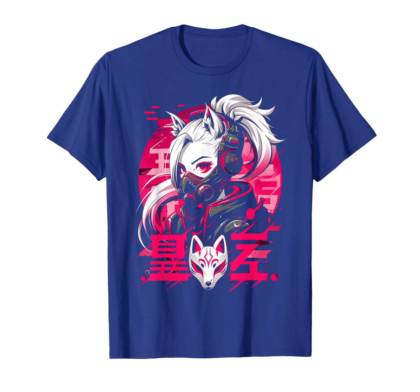 Anime Manga Cyberpunk Aesthetic Techwear Harajuku Kitsune T-Shirt