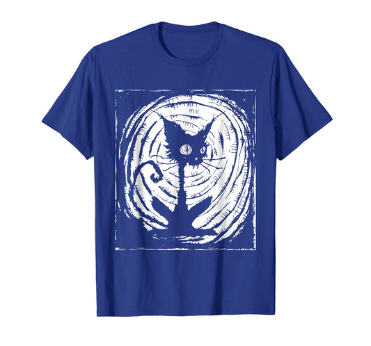 Black Cat Lazy Halloween Costume Scary Creepy T-Shirt