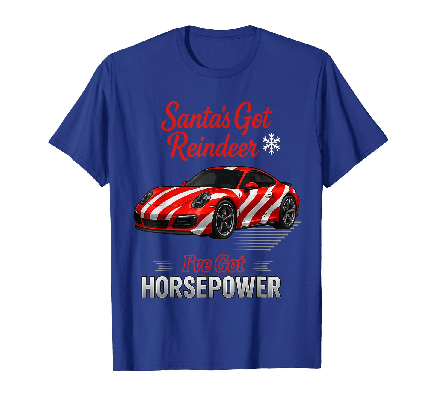 Christmas Holiday Horsepower Sleighing in A Candy Cane Car T-Shirt